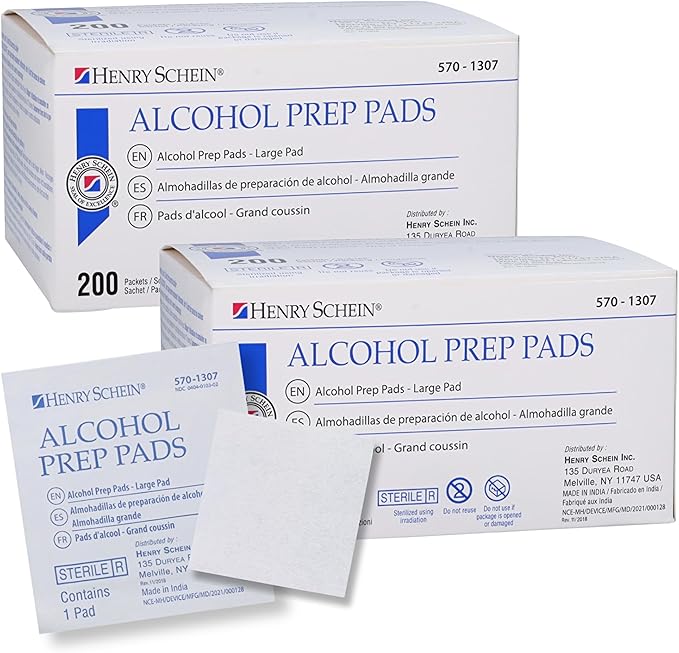 Large Alcohol Prep Pads (2 Boxes, 400 Total) – 70% Isopropyl Alcohol Wipes, Individually Wrapped – 2-Ply, Textured – Skin Prep Alcohol Swabs – Sterile Pads-DeskLoop Office