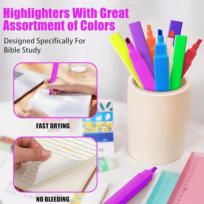 Vitole Cute Highlighters Set, Quick Dry, Chisel Tip, No Bleed, Bible Study - Image 7