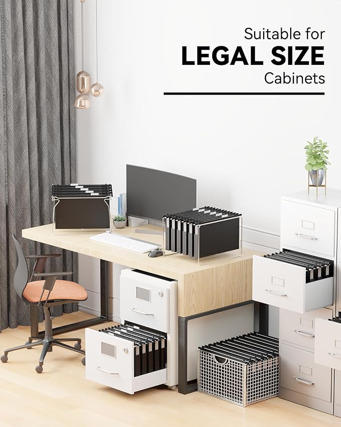 Ansook Plastic Legal Size Hanging File Folders, Reinforced 1" Expansion File - Image 7
