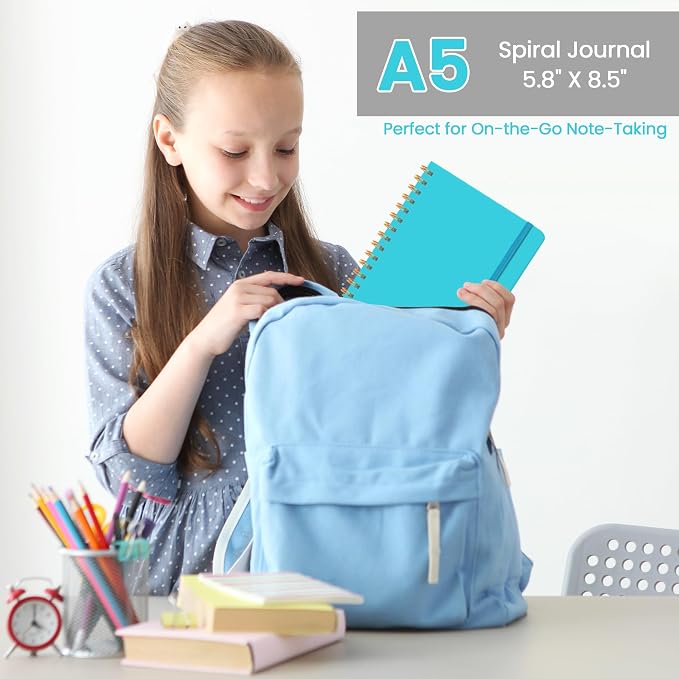 CICPAP Lined Spiral Journal Notebook, A5 College Ruled Notebook - Image 6
