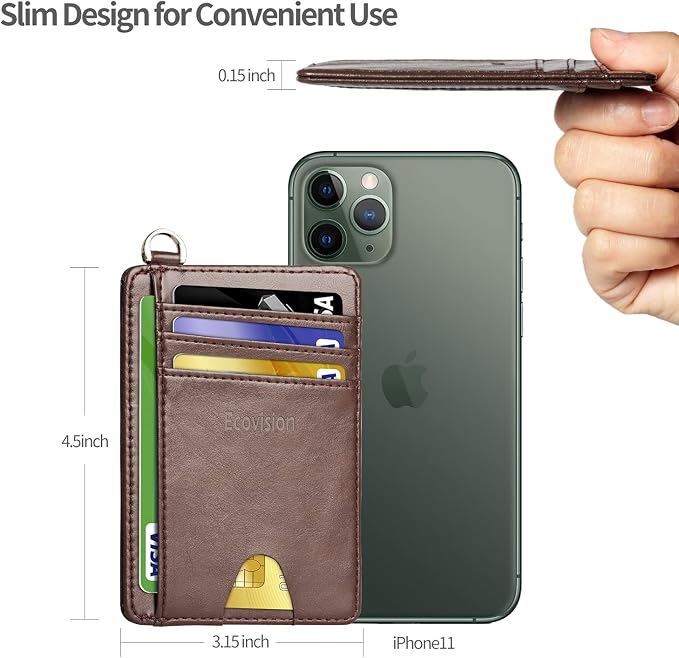 Slim Minimalist Front Pocket Wallet, RFID Blocking Credit Card Holder Wallet - Image 6