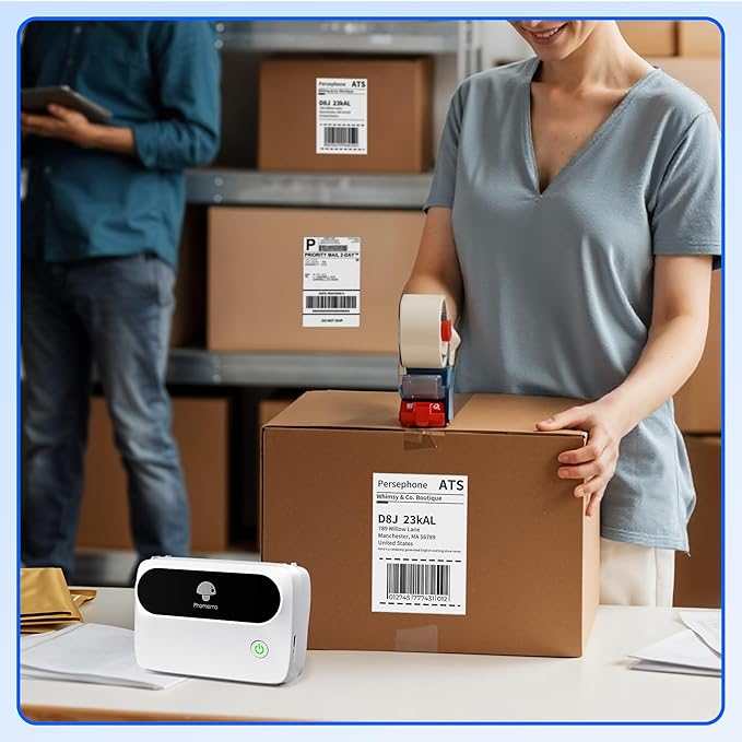 80PCs Phomemo Thermal Labels, 3.3 x 4 Shipping Label Compatible with 241-BT, M421 Label Printer-DeskLoop Office