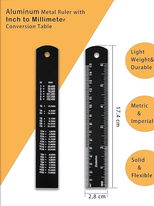 50 Pack Metal Rulers for School Kids, 6 Inch Aluminum Ruler Bulk with Centimeters, Millimeter and Inches, Laser Engraved Metric Scales- 150 mm Straight Edge for Class-DeskLoop Office