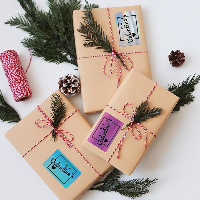 3x2'' Holographic Thermal Labels,3 Rolls Square Label Sticker for Phomemo 241BT for MUNBYN 130B/RW402B Printer,600Pcs Waterproof Label Paper for Address/Logo/Barcode/Price/Thanks-DeskLoop Office