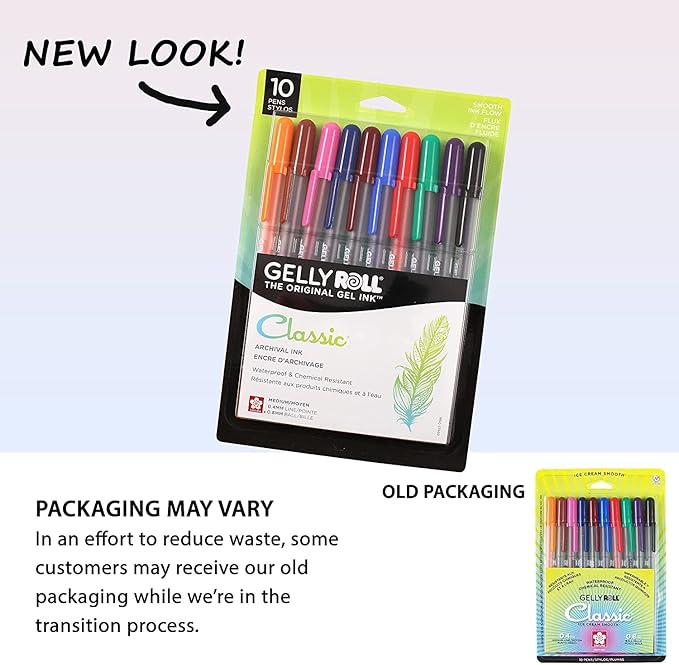 SAKURA Gelly Roll Gel Pens - Medium Point Ink Pen for Journaling, Art, or Drawing - Assorted Colored Ink - 10 Pack-DeskLoop Office
