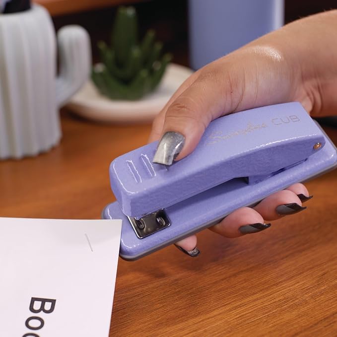 Swingline Stapler, Cub Compact Desktop Stapler, 20 Sheet Capacity, Metal, Periwinkle Purple (S701071)-DeskLoop Office