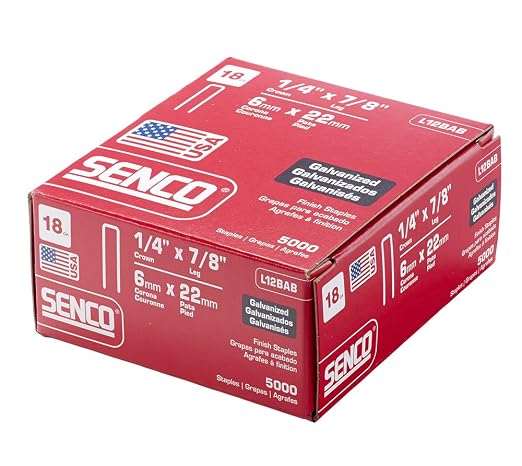 SENCO L12BAB 18 Gauge 1/4-Inch Crown Finish Staples, 7/8-Inch Galvanized - Image 2