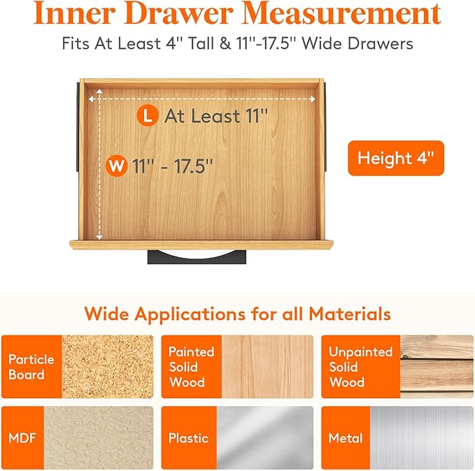 Lifewit 5 Pack Drawer Dividers 4" High, 11-17" Adjustable Dresser Drawer Organizers for Clothes, Expandable Dresser Separators in Bedroom/Bathroom/Kitchen/Vanity/Office Organization and Storage, White-DeskLoop Office