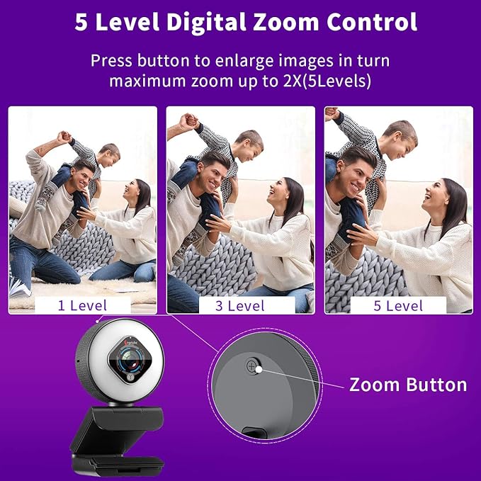 Angetube Streaming Webcam 1080P with Ring Light - HD Web Camera with Digital Zoom Autofocus for Computer PC Laptop Mac 962 USB Web Cam for Gaming Xbox Google Meet-DeskLoop Office