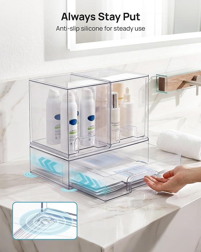 Vtopmart Stackable Storage Drawers Set of 3, Laundry Room Organization - Image 7