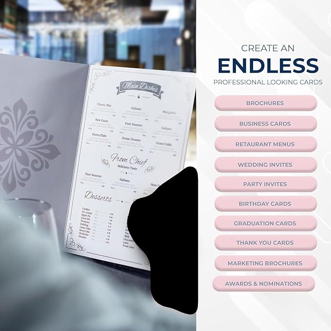 Hamilco Bright White Cardstock Scrapbook Paper Vellum 67lb cover 8.5" x 11" Card Stock 50 Pack-DeskLoop Office