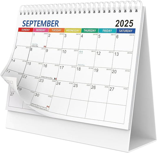Desk Calendar 2025 planner, Covers Jul 2025-Jun 2026 with Monthly Plan, Notes and Tasks, Easy to Organizing for Family, Students, Home, School and Office-DeskLoop Office