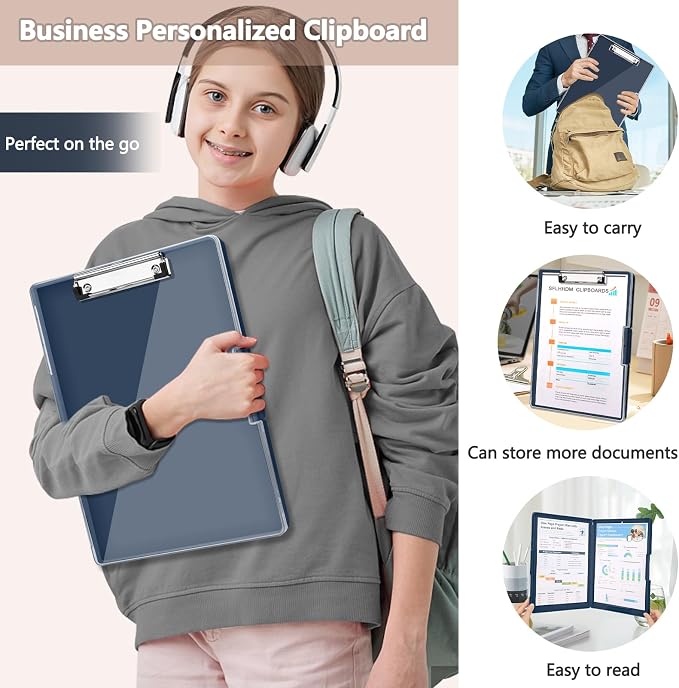 SFLHHDM Clipboard with Storage, Heavy Duty Clip Boards 8.5x11 with 2 Storage - Image 7