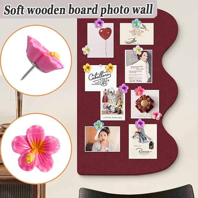 60 pcs Flower Push Pins Cute Decorative Flower Thumbtacks Color Pushpins for Bulletin Cork Board Photo Wall Display Map Home Office Organization-DeskLoop Office