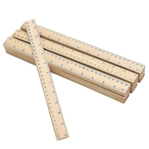120 Pack Wooden Ruler 12 Inch Measuring Bulk - 2 Scale Office Wood-DeskLoop Office