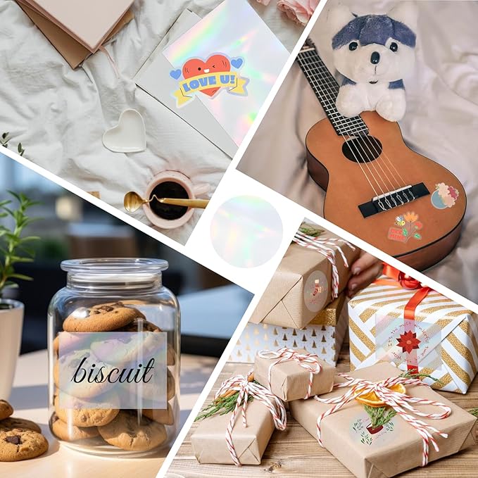 Printable Transparent Laser Sticker Paper, Laser & Inkjet Printable 8.5 x 11 Inches Dries Quickly Stickers Clear Rainbow Vinyl Label 22 pcs-DeskLoop Office