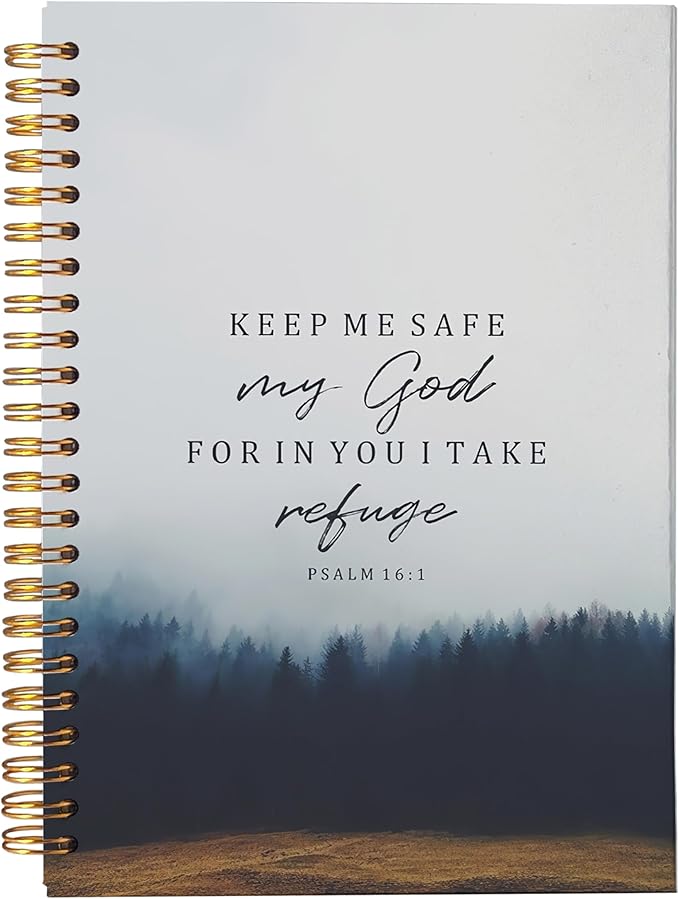 VNWEK Christian Bible Notebook Journal - Christian Gifts for Women Men Faith, Christian Journals for Writing Women, Scripture Journal, Notebook Spiral Bound with, PSALM 16:1 Writing Pads-DeskLoop Office