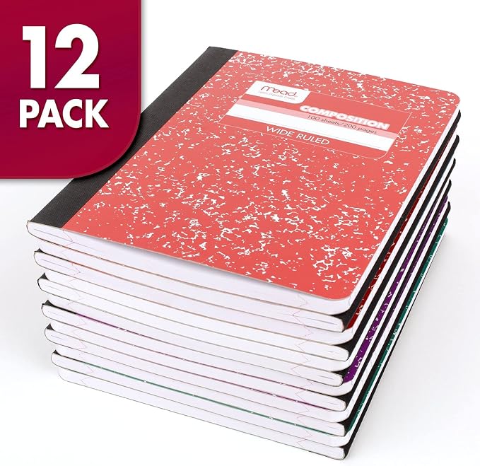 Mead Composition Notebook, 12 Pack, Wide Ruled Paper, 7-1/2" x 9-3/4", 100 - Image 8