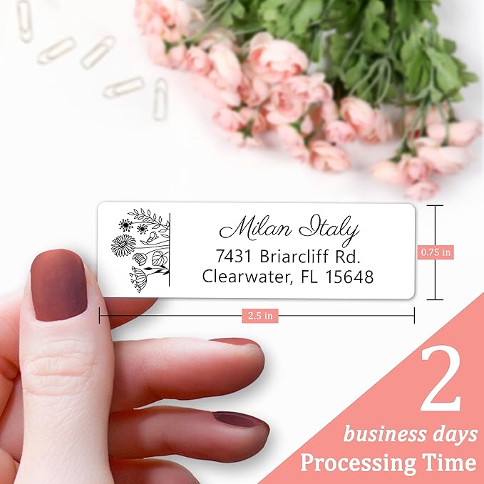 Personalized Return Address Labels - High Gloss Custom Mailing Labels on Sheets - Self-Adhesive Return Stickers for Envelopes with Crisp Printing Design (50-1000)-DeskLoop Office