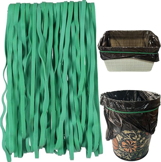 AMUU Rubber Bands Large Flat Fold Length12inch 40 Pieces Fits 8-33 Gallon Trash Cans Green Heavy Duty Elastic Rubber Bands for File folders Office Home Supplies-DeskLoop Office