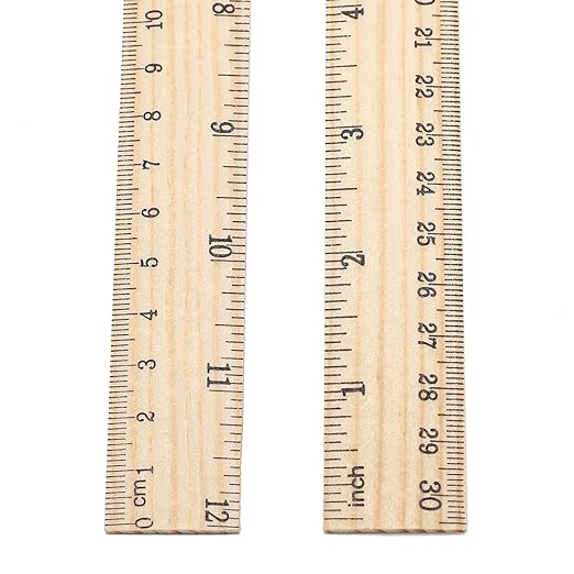 10 Pack Wooden Ruler 12 Inch Rulers Bulk Wood Measuring Ruler Office Ruler 2 Scale-DeskLoop Office