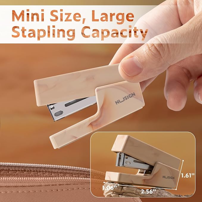 NUSIGN Mini Stapler with 830 Staples, Small Cute Desk Staplers, 25 Sheet - Image 7
