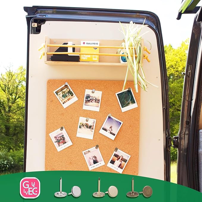 Gullveig Silver Push Pins and Thumb Tacks: Heavy Duty Flat Upholstery, Long Carpet Tacks, and Decorative Nails for Wood and Fabric, 50 Count-DeskLoop Office