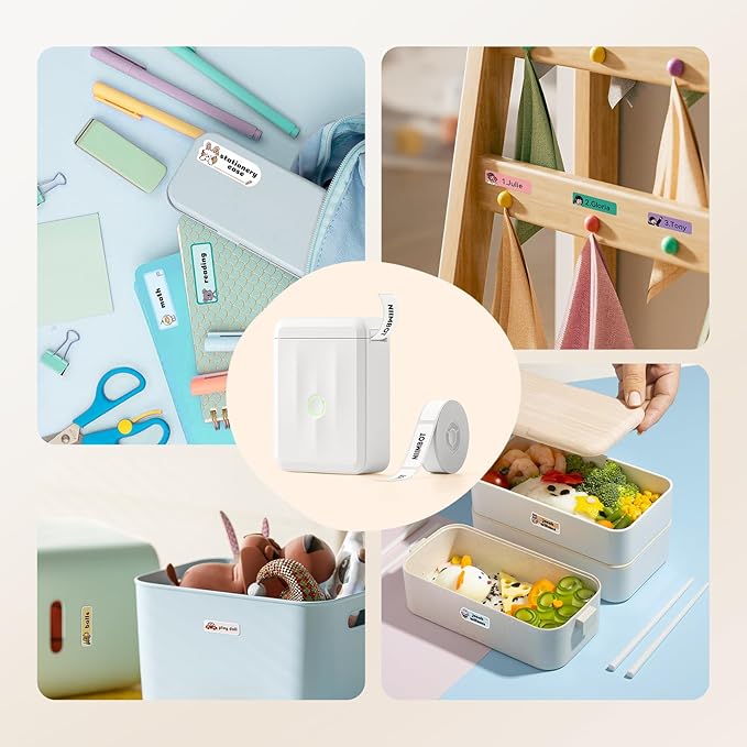 NIIMBOT Label Maker Machine Bluetooth Label Printer for School Home Office Organization, Wireless Mini Label Maker D110 Upgraded Version, Sticker Label Maker with 3Rolls Labels-DeskLoop Office