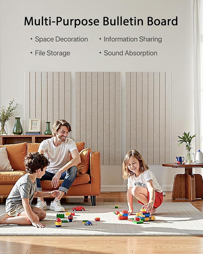 Soundsbay Large Cork Board, 71" x 47" Bulletin Board, 3 Pack Felt Wall Tiles Self-Adhesive, Pin Board for Walls Office Home Classroom Decor-DeskLoop Office