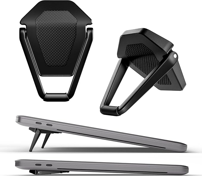 Laptop Stand for Desk, Portable Anti-Slip Keyboard Riser, Zinc Alloy Keyboard Stands, Computer Stand Compatible with MacBook Air/Pro, 10-15.6 Inches Laptops and Keyboards (Black)-DeskLoop Office