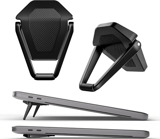 Laptop Stand for Desk, Portable Anti-Slip Keyboard Riser, Zinc Alloy Keyboard Stands, Computer Stand Compatible with MacBook Air/Pro, 10-15.6 Inches Laptops and Keyboards (Black)-DeskLoop Office