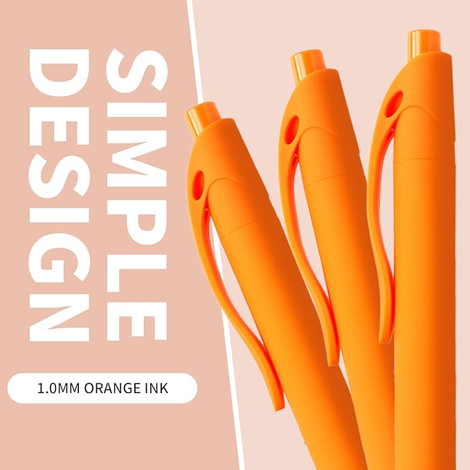 deegtran Pens Bulk, 50 Pack No Bleed Orange Click Pen, Wholesale Retractable Ballpoint Pens, Pens Medium Point, Smooth Ink Pen, 1.0MM Orange Ink-DeskLoop Office