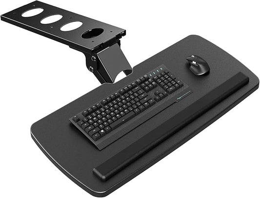 HUANUO Keyboard Tray Under Desk, 360 Adjustable Under Desk Keyboard Tray Slide Out, Ergonomic Pull Out Keyboard Tray Under Desk, 25"W x 9.84"D-DeskLoop Office