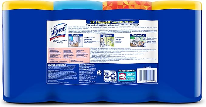 Lysol Disinfecting Wipes Bundle, Home Apartment Dorm Room Essentials and Cleaning Supplies, All Purpose Cleaner, Multi-surface Cleaning Wipes, Multi-Scent Sanitizing Wipes Bundle, 80 Count (4pk)-DeskLoop Office