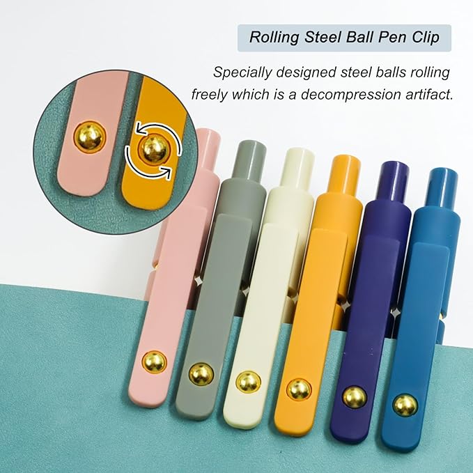 Gel Pens, 12 Pcs 0.5mm Fine Point Smooth Writing Pens Cute Pens, High-End Series Black Ink Pens for Journaling Note Taking, School Office Supplies for Women Men (12 Pcs Gold Mixed colors)-DeskLoop Office