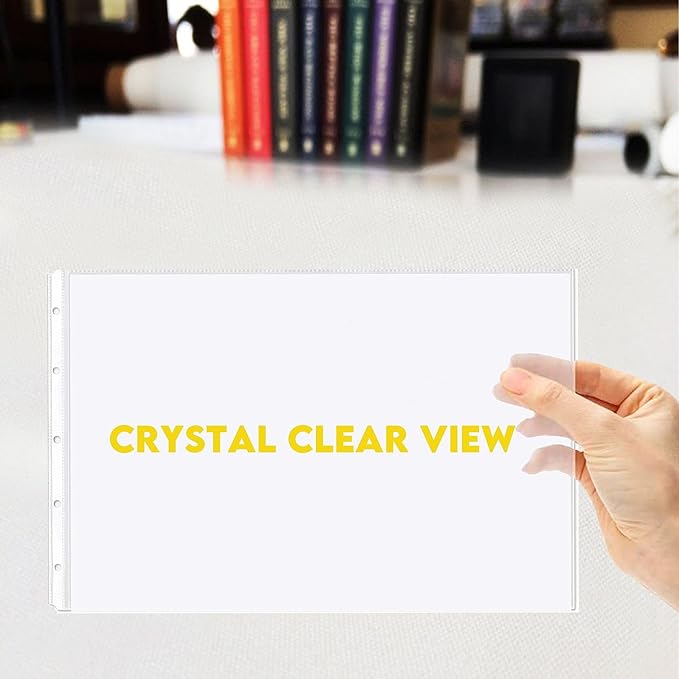 PERFORMORE 25 Pack of 8.5ā x 14ā Heavyweight Landscape Sheet Protectors, Legal Paper Sleeves, Clear Archival Quality, Horizontal Legal Size Clear Sheet Protectors for Binders Documents