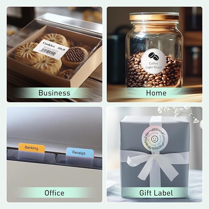 SUPVAN T50M Plus Bluetooth Label Maker Machine with 3 Tapes, High Printing Clarity, Versatile App with 40+ Fonts and 450+ Icons, Inkless Labeler for Business, Home, Office Organization, Green-DeskLoop Office