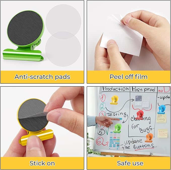 20 Pack Fridge Magnet, Multicolor Magnetic Clips Whiteboard Magnets, Magnet Clips Heavy Duty Refrigerator Magnets for Photo Displays, Home, Office, Classroom-DeskLoop Office