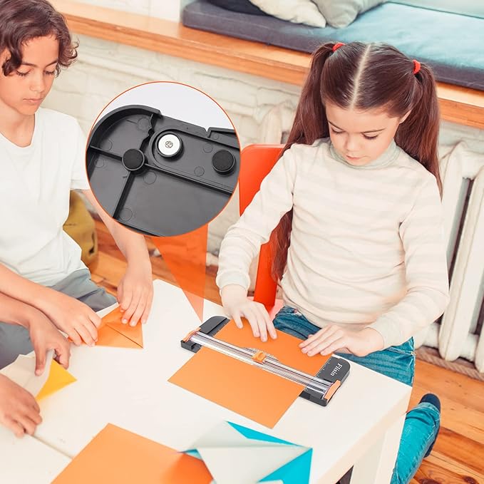 Paper Cutter,Portable Paper Slicer,12 Inch Paper Trimmer Scrapbooking Tool with Automatic Security Safeguard and Side Ruler for Craft Paper,A4 Paper,Coupon, Label and Cardstock (Black)-DeskLoop Office