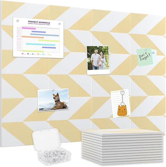 Smarpau Felt Cork Board 48"x36", 12 Pack Large Bulletin Board with 50 Removable Adhesive Tabs 35 Pushpins, Pin Board Tack Board, Cork Bulletin Boards for Home Office Decor-DeskLoop Office