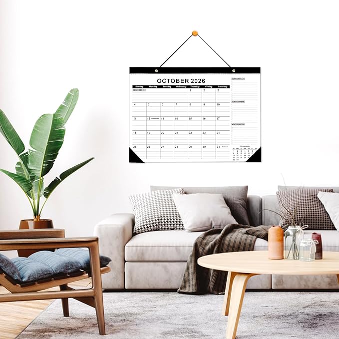 2026 Desk Calendar - Desk Calendar 2026 from Jan. 2026 to Dec 2026, Large 17" x 12" Desktop Monthly Calendar with Clear Waterproof Cover for Home School Office Desk Top Organizing-DeskLoop Office