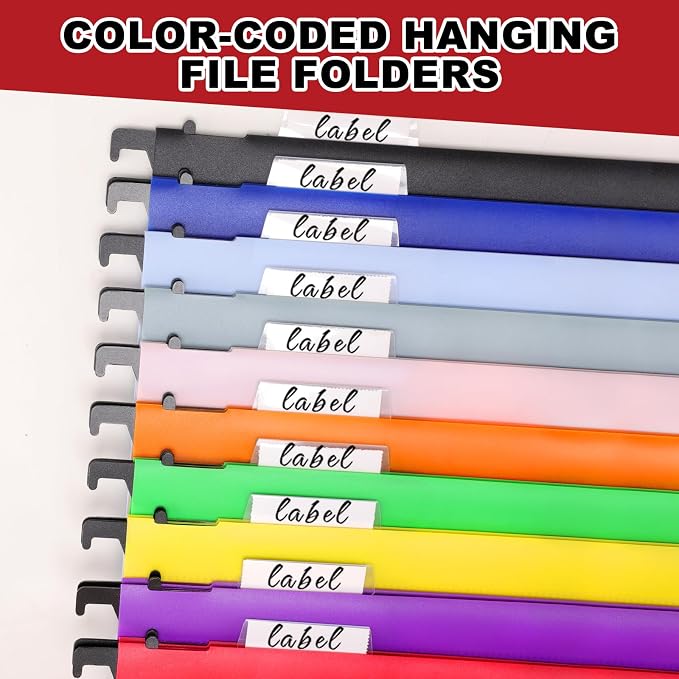 Navona 10 Pack Plastic Hanging File Folders, Letter Size | Heavy Duty 2" - Image 7