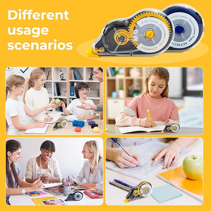 M&G 12 pack 68.9 Feet correction tape,826.8FT/ 252M in total, Correction tape bulk for School, Office, Note Taking, Journal,Easy to Use Applicator for Instant Corrections-DeskLoop Office