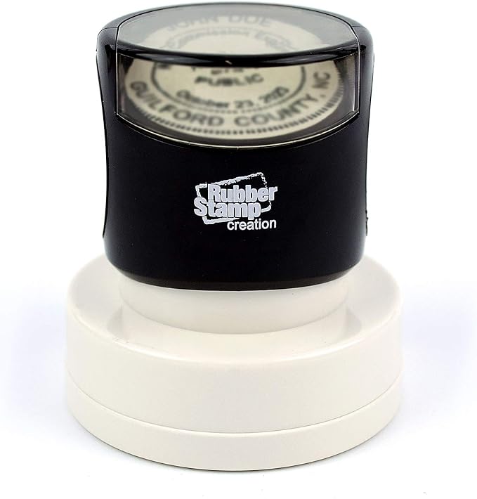 MaxMark Round Notary Pre-Inked Stamp for State of Texas-DeskLoop Office