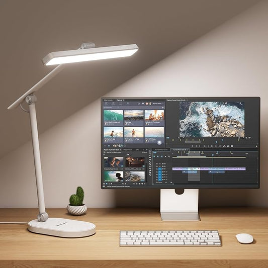 Honeywell Desk Lamp for Home Office, H4 Sunturalux™ Eye-Caring LED Desk Light, 700LM Dimmable Desk Lamp with Timer, Adjustable Desk Reading Light, Touch Auto Dimming Table Lamp for Study, Bedroom-DeskLoop Office
