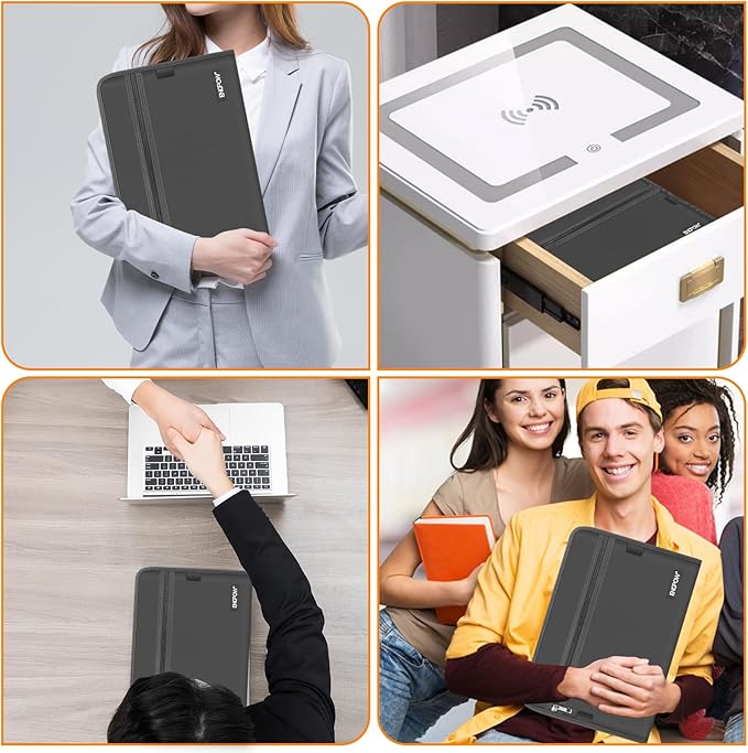 ENGPOW Accordion File Organizer,Fireproof 13 Pockets Expanding File Folder,Document Organizer Folder with Zipper&Labels,Portable Home Travel Safe Storage for Letter A4 Files and More,Gray-DeskLoop Office