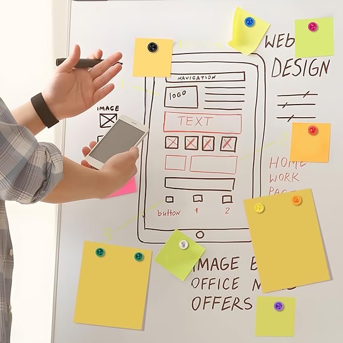 90 PCS Colorful Strong Magnetic Push Pin Magnets, 9 Assorted Color Magnetic Push Pin Magnets for Office, Classroom, Kitchen Home and School, Map Magnets, Whiteboard Magnets-DeskLoop Office