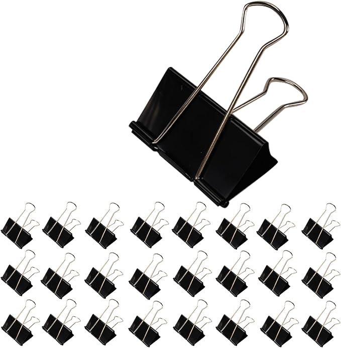 Jumbo Binder Clips 3 Inch - Extra Large Binder Clips 24 Pack, Heavy Duty Office Binder Clips for Paper, Documents, School & Office Supplies (24, 3 inch)-DeskLoop Office