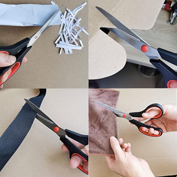 Scissors, Multipurpose office Scissors,8.5 Inch Ultra Sharp Shears, Comfort-Grip Handles Household scissors,Sturdy Sharp Craft Supplies - Pack of 5, Right/Left Hande-DeskLoop Office