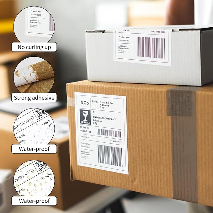 Coopaty Half Sheet Shipping Labels for Laser and Inkjet Printers 8.5 x 5.5 Mailing Address Labels, Permanent Adhesive (10000 Sheets, 20000 Labels)